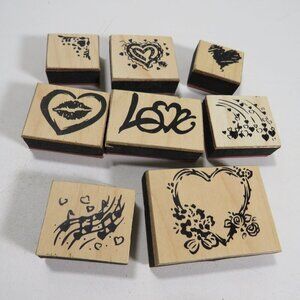 Valentine Heart Love Rubber Stamps NEW